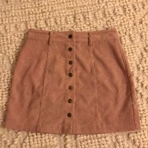 Pink button up mini skirt